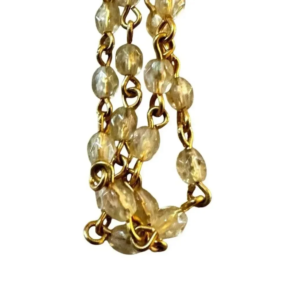 Worthington beaded  gold tone cross necklace